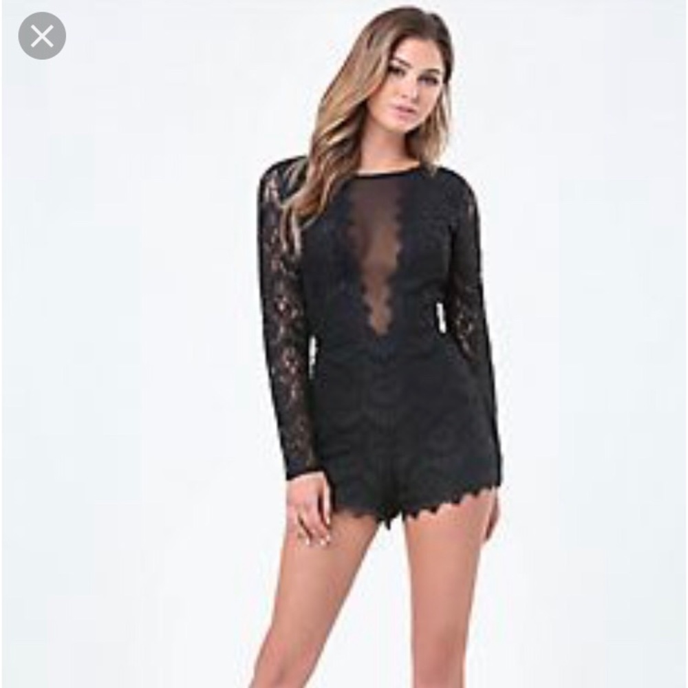 BeBe Lace Long Sleeve Romper